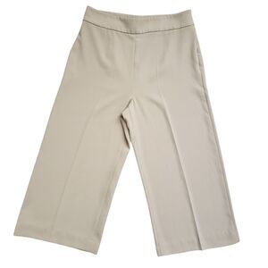 Zara Wide Leg Dress Pants Womens XL Beige High Rise Trousers Career